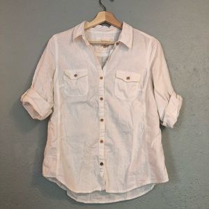 Linen-blend Button Down